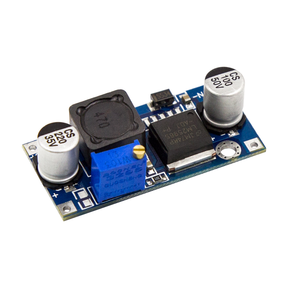 Понижающий преобразователь напряжения LM2596 без SMD светодиода, DC-DC 40-1.25в 3А